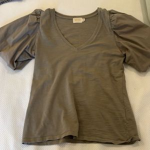NATION green v neck t shirt, size medium, could fit a small